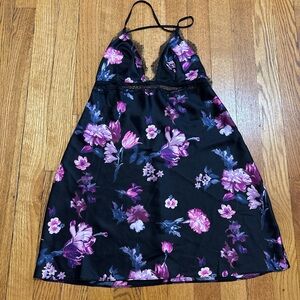 Victoria's Secret Black Dress with Pink and Purple Floral